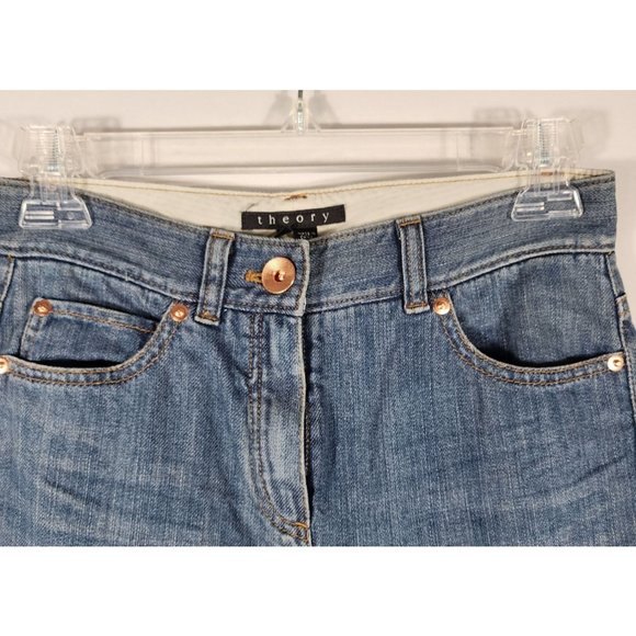 Theory NWT Blue Jeans Yalina D Bruges Indigo Pants 0 - Picture 3 of 5